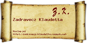 Zadravecz Klaudetta névjegykártya